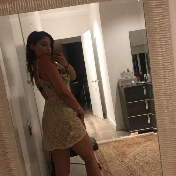 LOLA x LF NYE cream see through sequence dress - Picture 5 of 5